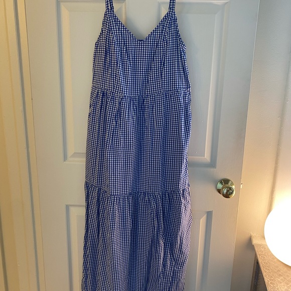 Old Navy Tiered Gingham Maxi Swing Dress - Picture 3 of 6